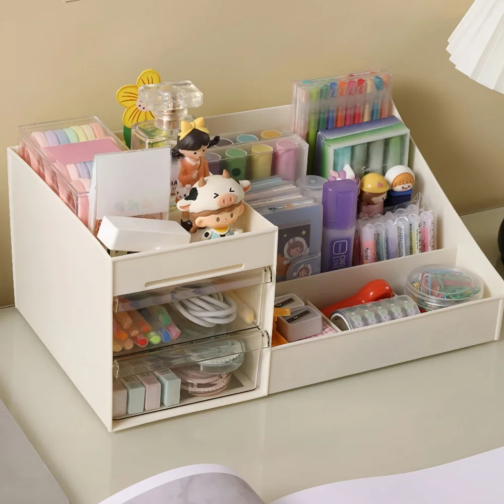 Vanity Makeup Organizer with Drawers - Countertop Cosmetic Storage
