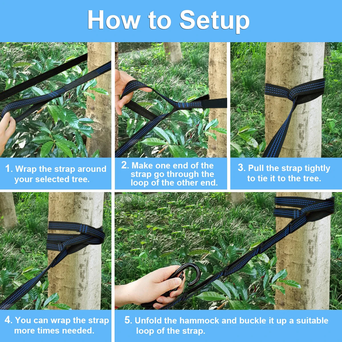 How to set up the hammock tree straps