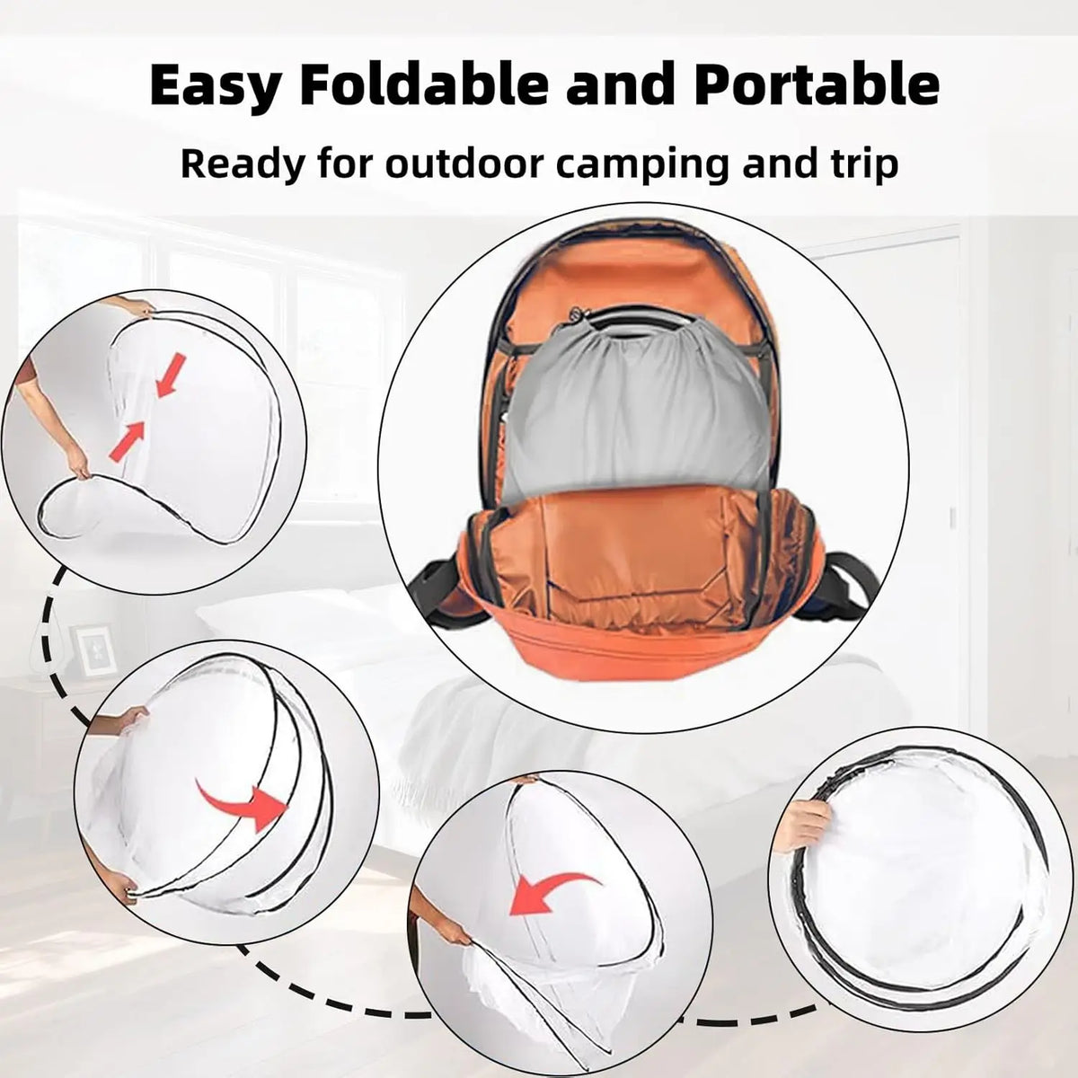 Pop-Up Mosquito Net Tent – Portable Bug Screen Canopy for Patio, Bed & Camping (78" x 31")