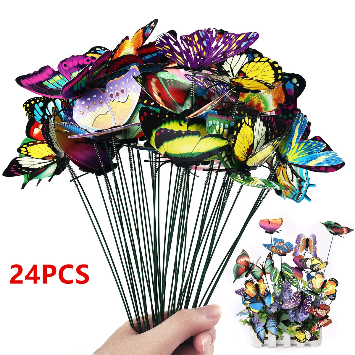 Whimsical Butterfly Garden Stakes – Colorful Yard & Flower Pot Decor Set