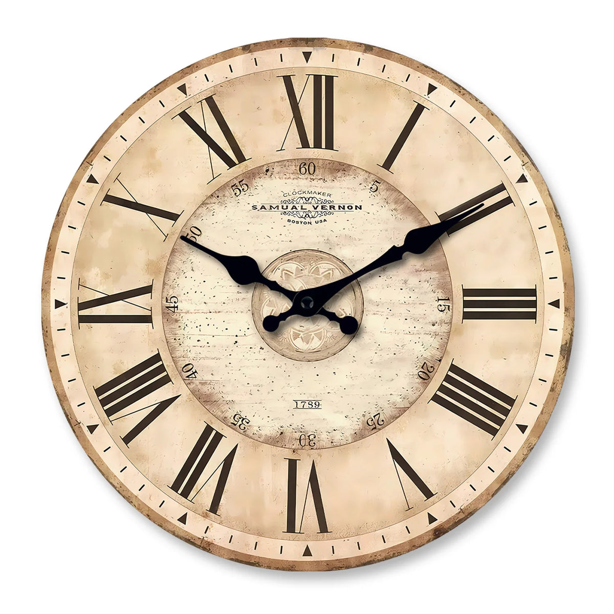 Vintage Farmhouse Roman Numeral Wall Clock