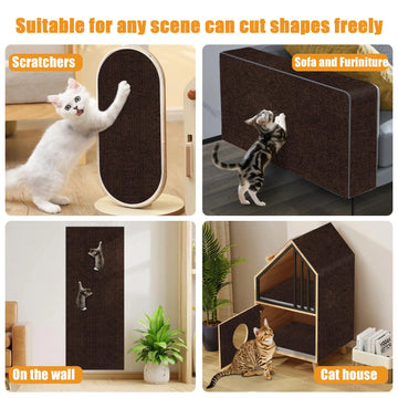Trimmable Self-Adhesive Cat Scratch Mat - Furniture & Wall Protector (1 Roll)