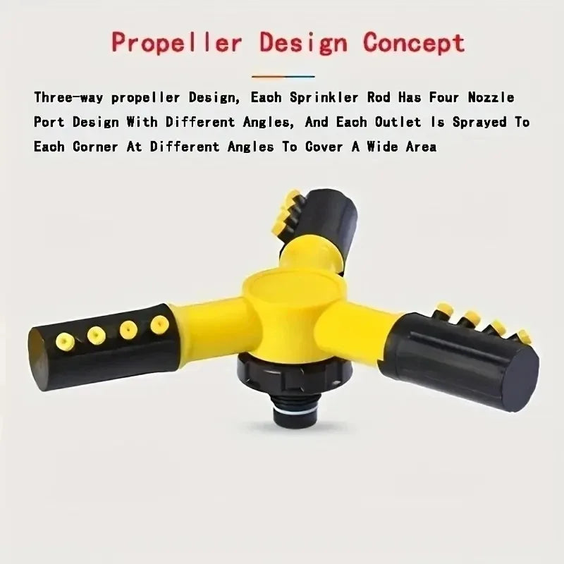 3-Arm 360° Rotating Lawn Sprinkler
