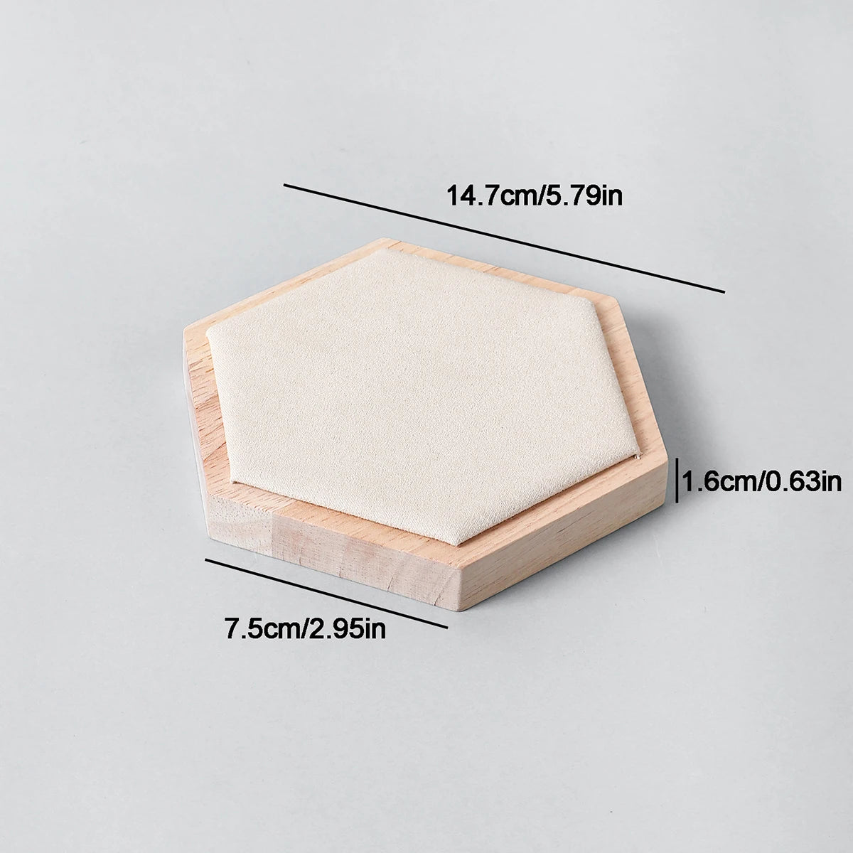 Hexagon Wood Ring Tray Jewelry Display