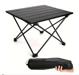 Compact Folding Carbon Steel Camping Side Table with Carry Bag