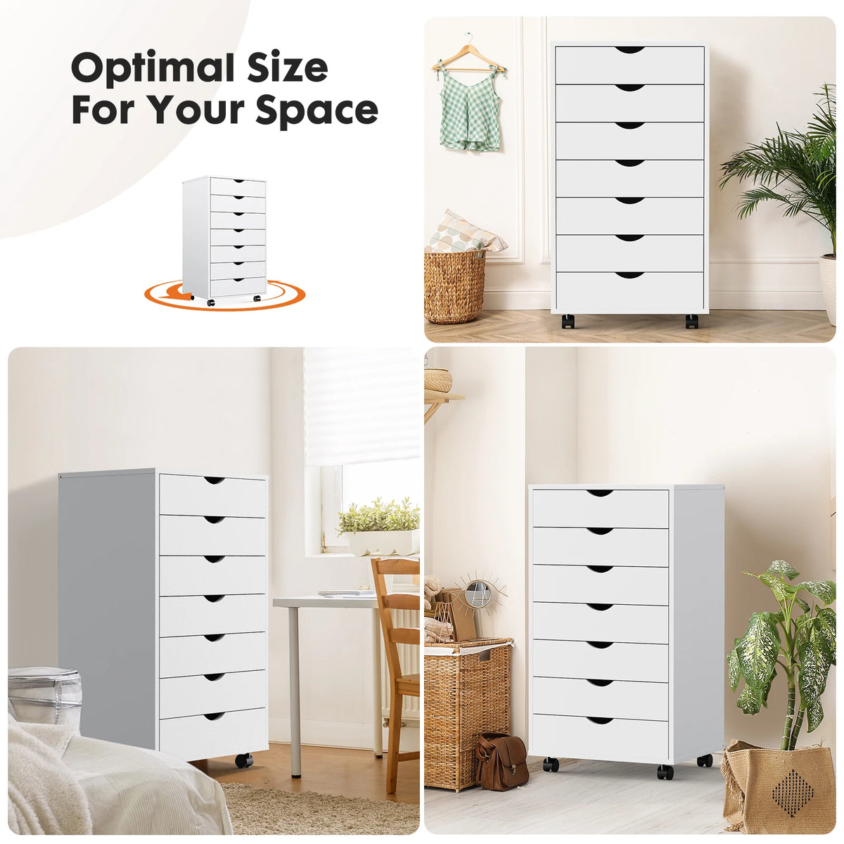 7-Drawer Storage Dresser – Bedroom & Office Organizer