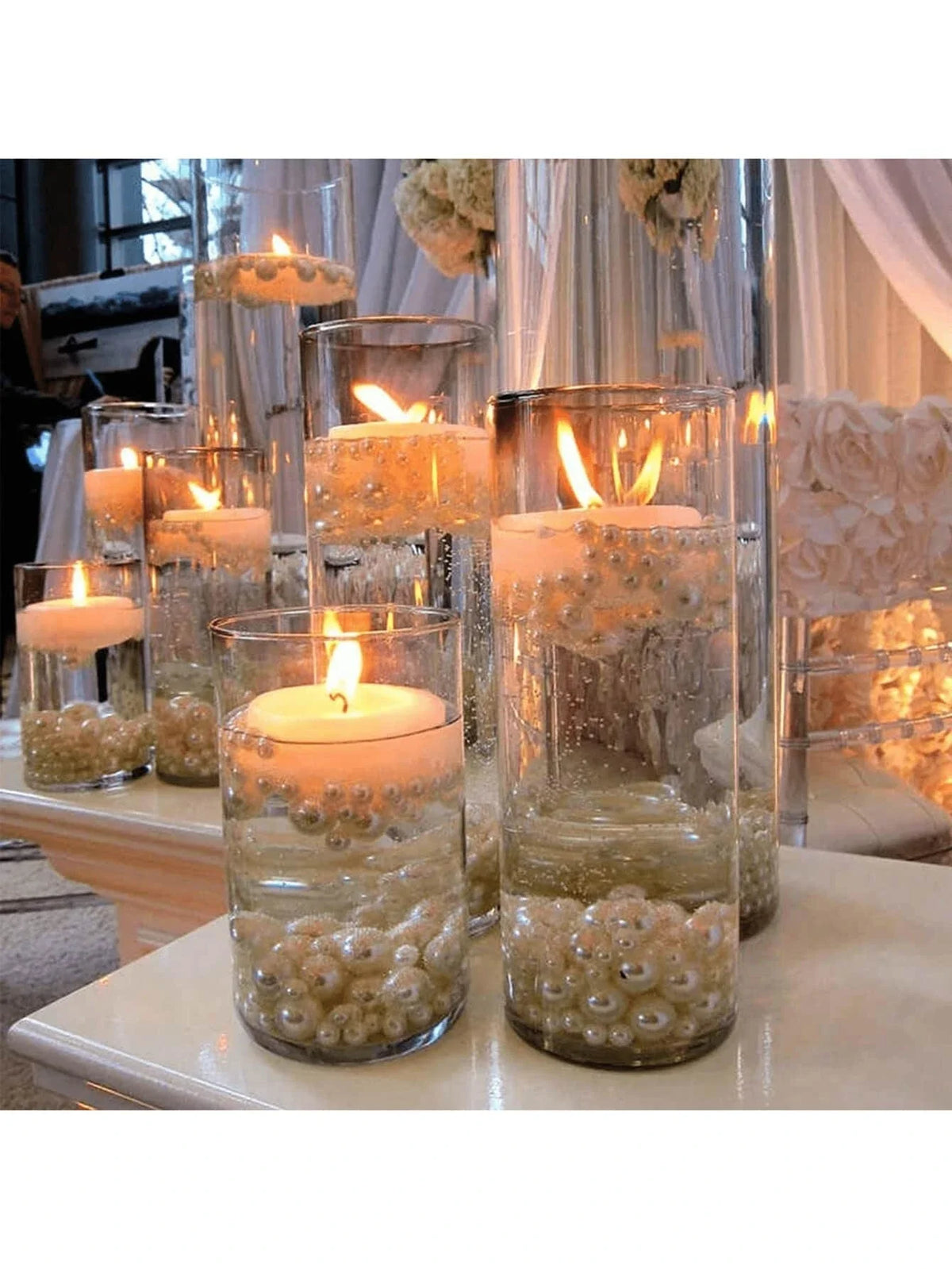Clear Glass Cylinder Candle Holders, Set of 3