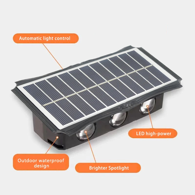 Modern Solar Vertical LED Wall Lamp
