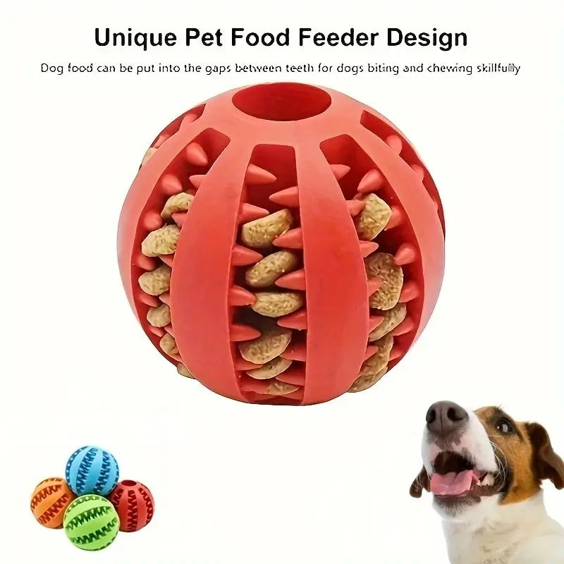 Treat Dispensing Dog Ball – Bite-Resistant Rubber Puzzle Toy