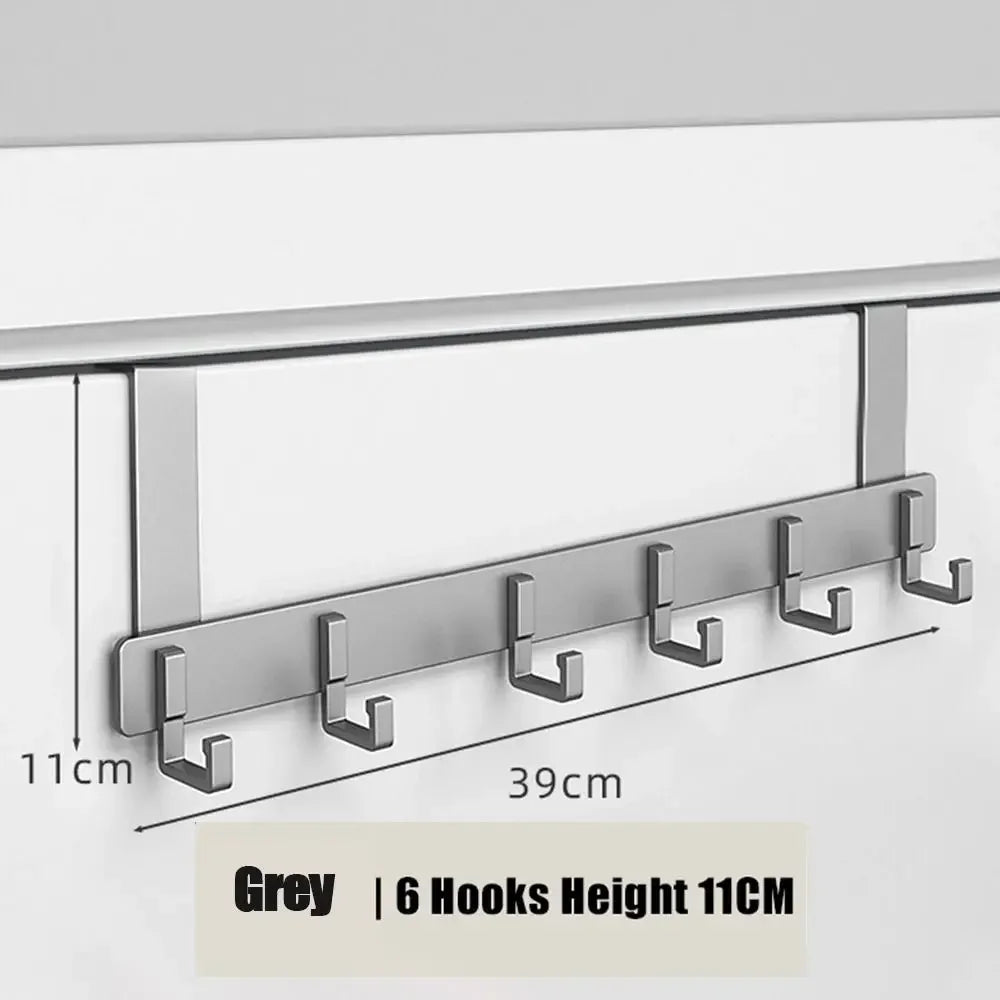 Over-the-Door 6-Hook Rack - No-Drill Coat & Towel Hanger