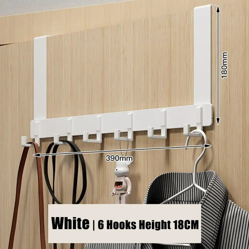 Over-the-Door 6-Hook Rack - No-Drill Coat & Towel Hanger