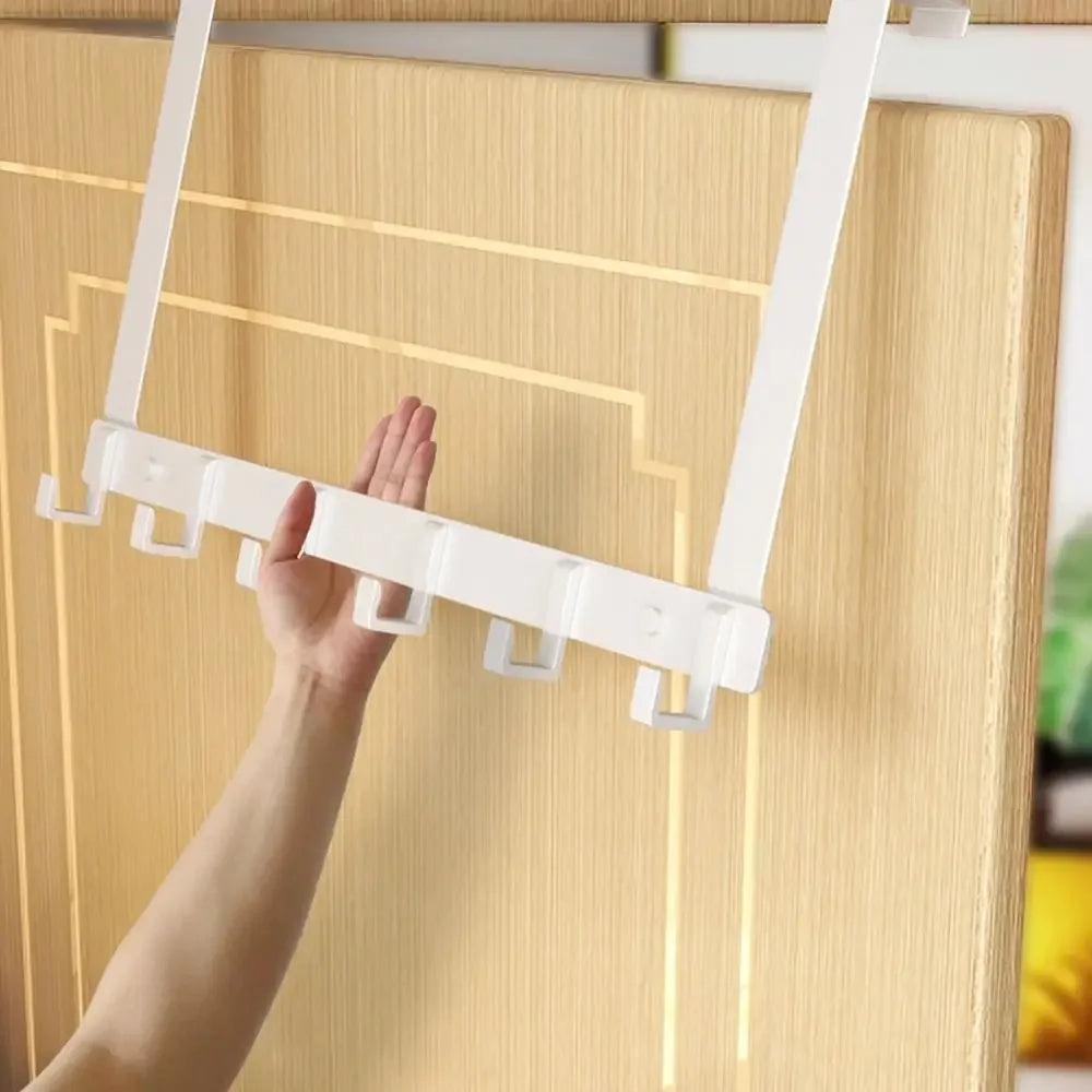 Over-the-Door 6-Hook Rack - No-Drill Coat & Towel Hanger