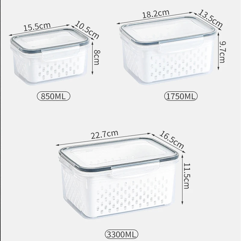Produce Saver Container with Removable Drain Basket (3.3L)