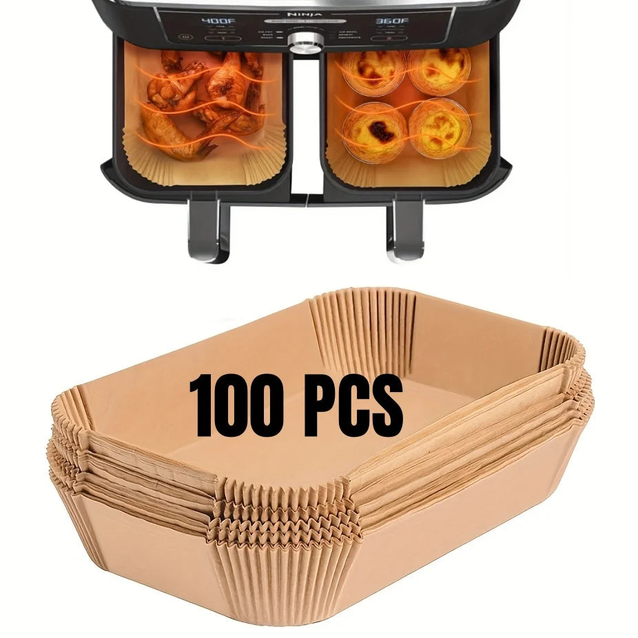 Air fryer liners, 100 pcs rectangle