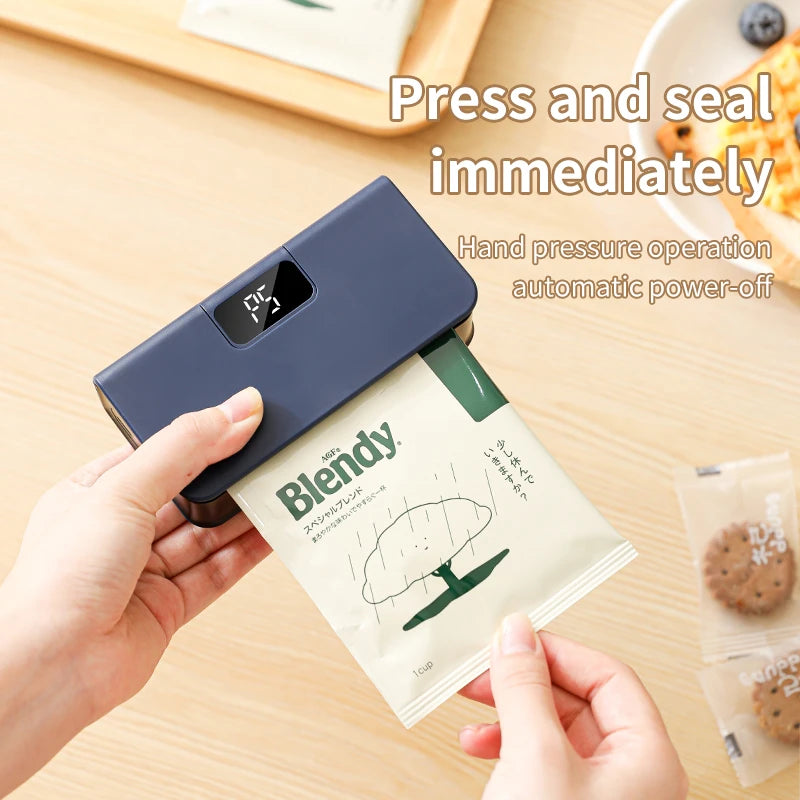 Rechargeable Mini Bag Heat Sealer with Magnetic Base (USB-C)