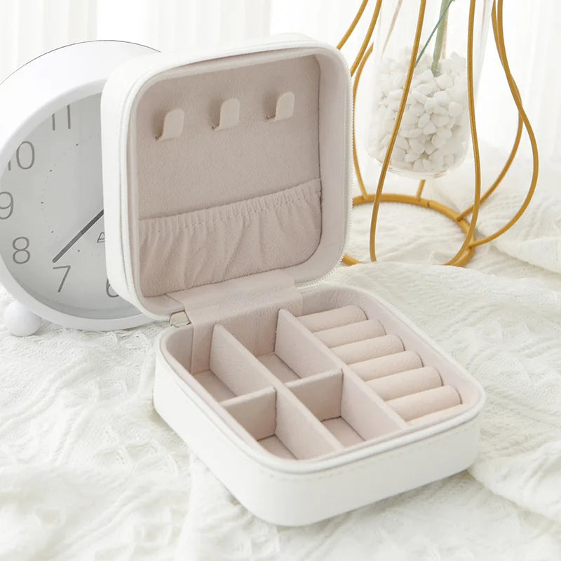 Mini Travel Jewelry Box - Vegan Leather, Velvet Lined