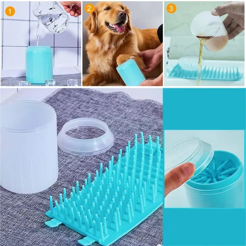 Portable dog paw cleaner cup