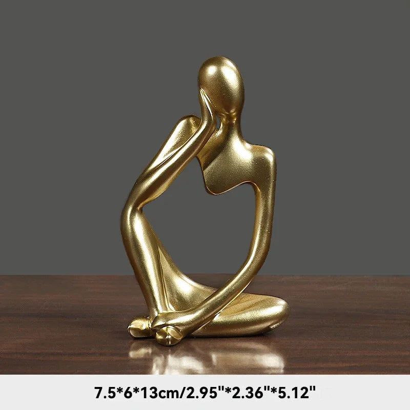 Abstract Thinker Sculpture – Modern Resin Figurine for Shelf & Desk Decor