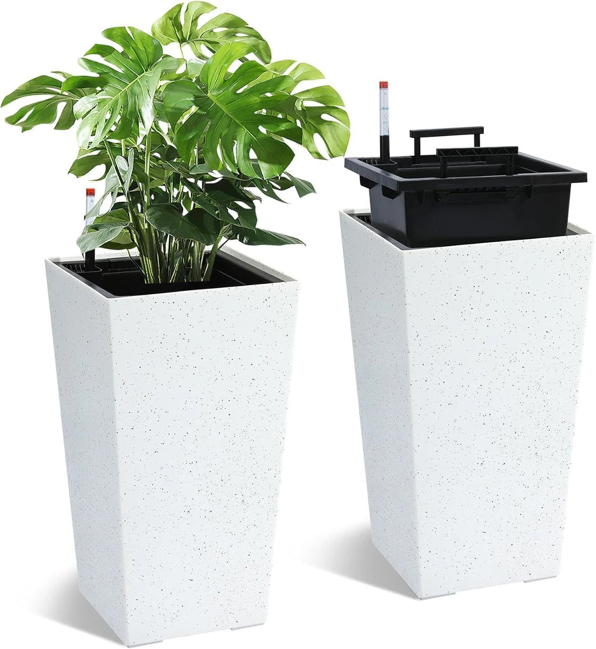 Modern Tall Outdoor Planters – Set of 2