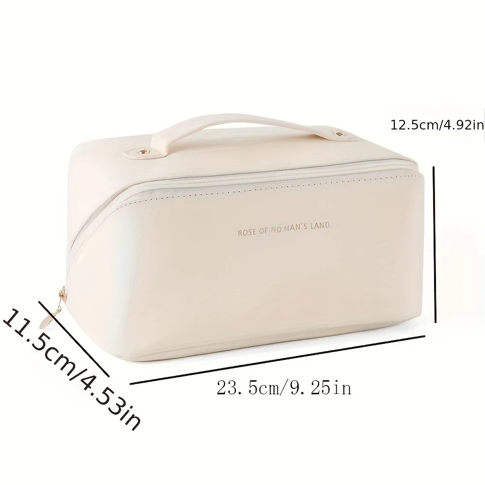 Large Open-Flat Travel Makeup Bag with Dividers