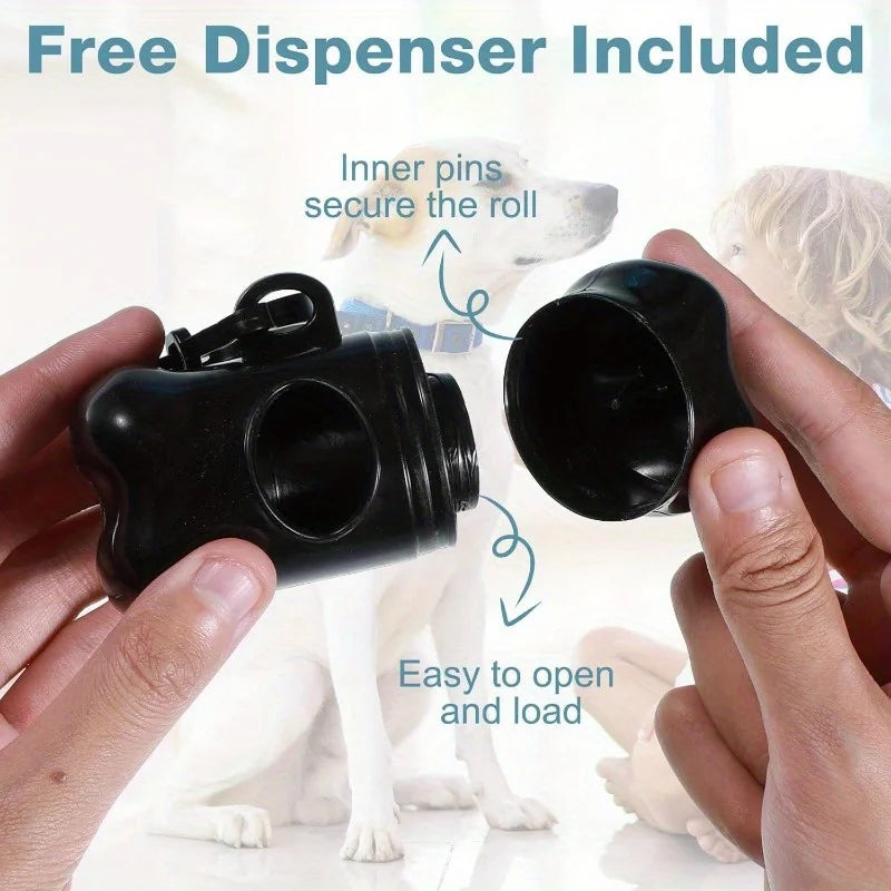Dog Poop Bags 150 Count with Bone Dispenser