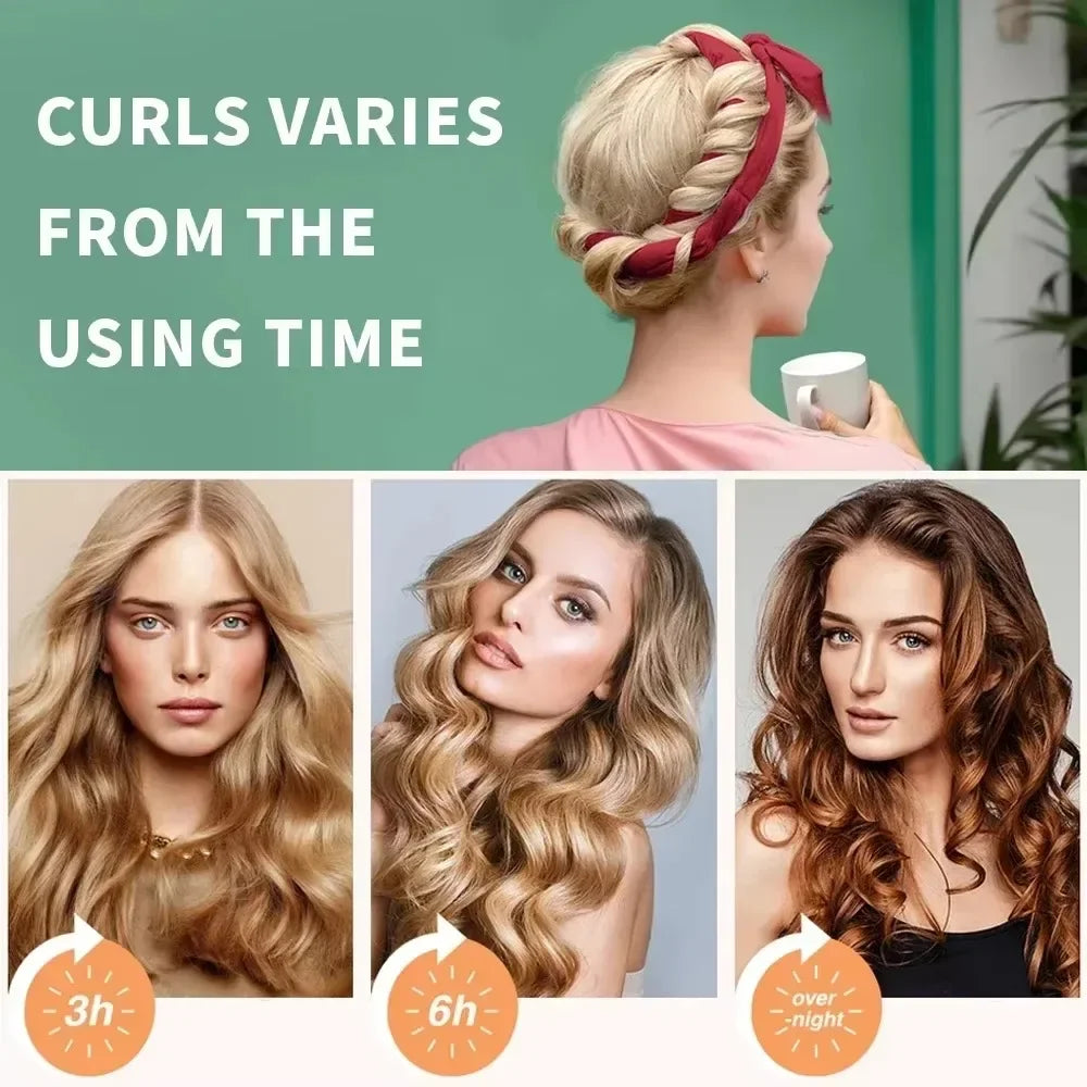 Heatless Curling Rod Headband Set with Scrunchies & Clip