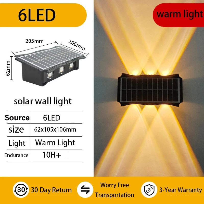 Modern Solar Vertical LED Wall Lamp