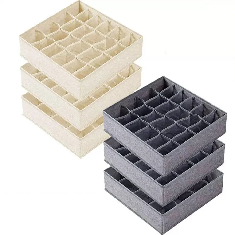 Foldable Fabric Drawer Organizer with Divider Grids