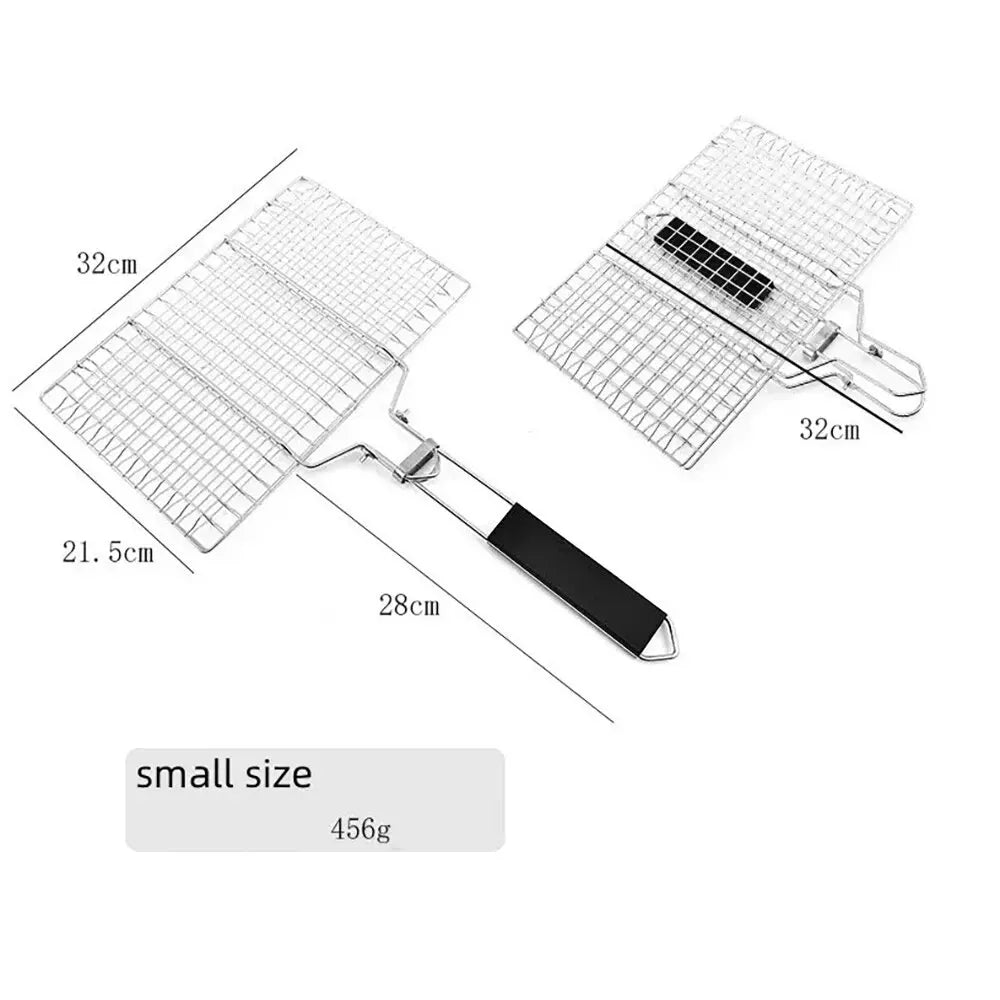Stainless Steel Grilling Basket – Folding Fish & Veggie Basket or Rolling Cylinder Basket