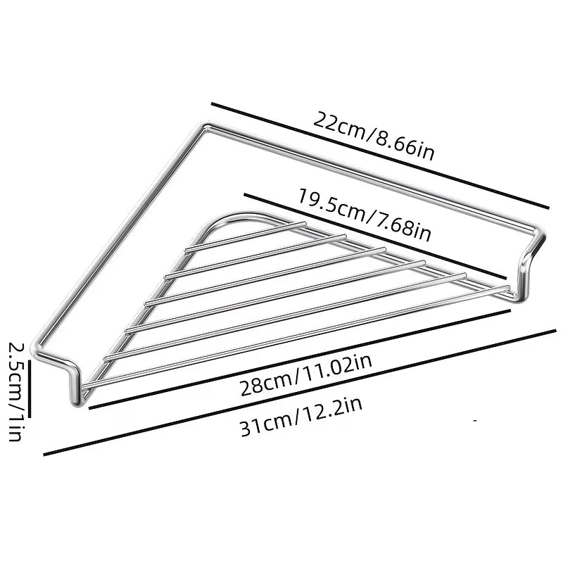 Stainless Steel Sink Corner Rack for Sponges & Brushes