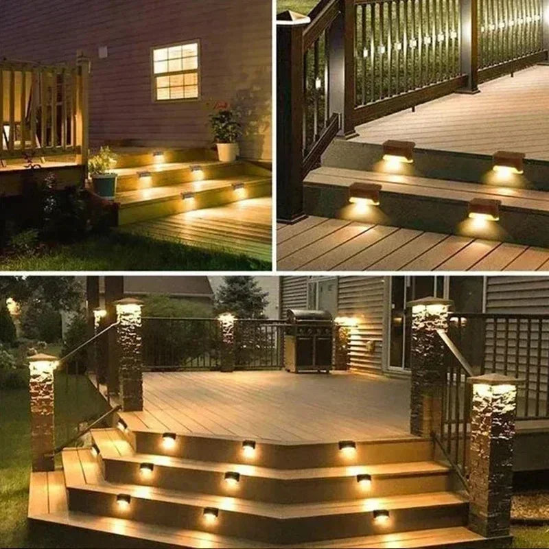 Solar Step & Deck Lights – Warm White Waterproof Stair, Fence & Railing Lights