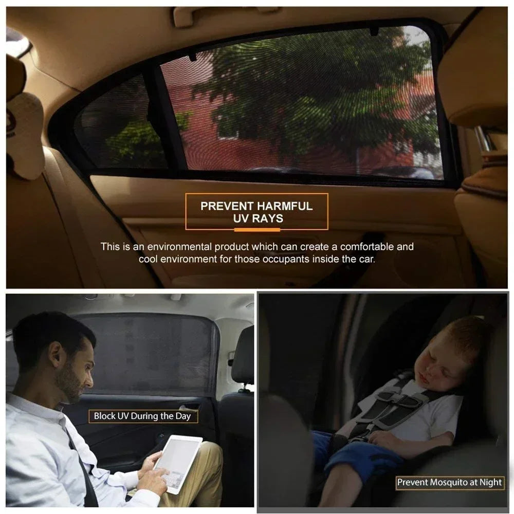 Breathable Mesh Car Window Shades - Slip-On Sock Style