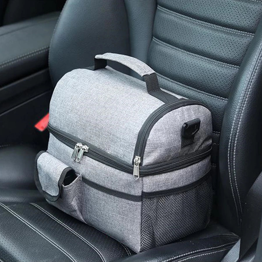 Insulated Picnic Cooler Bag – Dual-Compartment Leakproof Lunch Cooler with Shoulder Strap