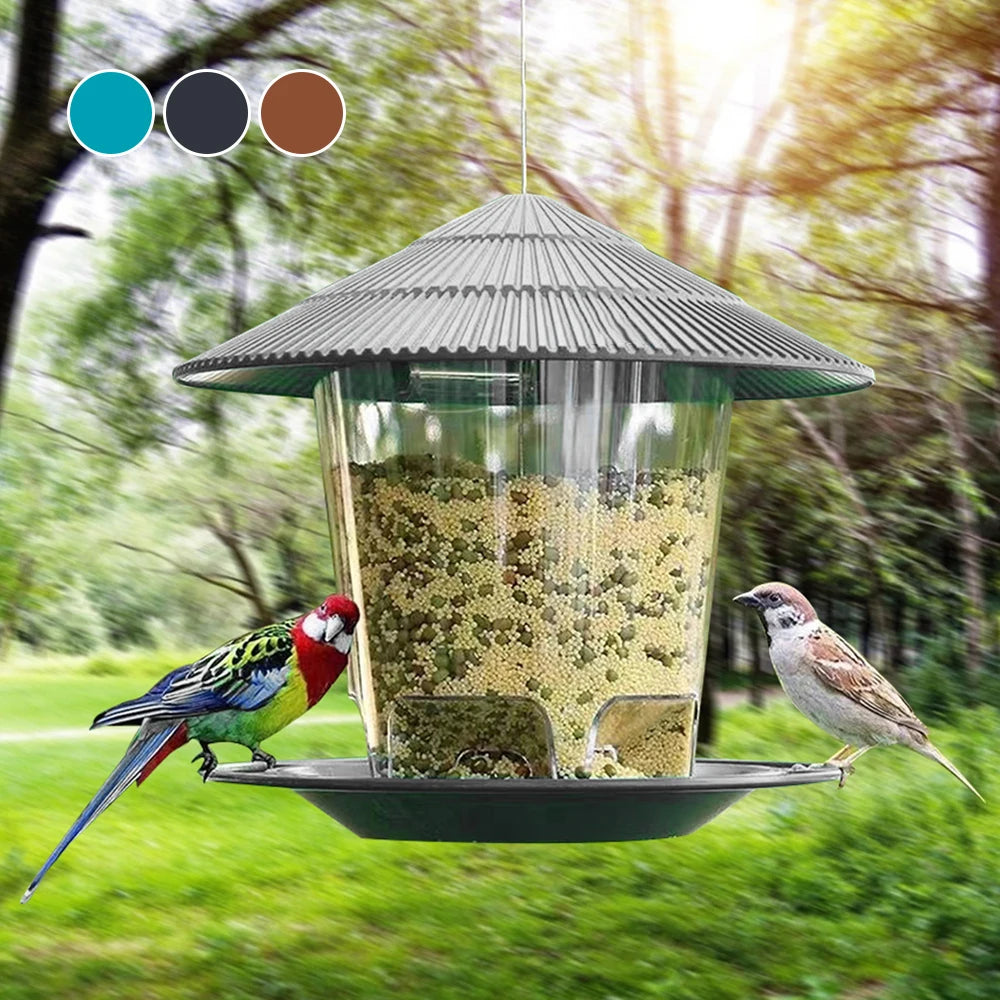 Hanging Gazebo Bird Feeder – Weatherproof Outdoor Seed Feeder for Garden & Patio