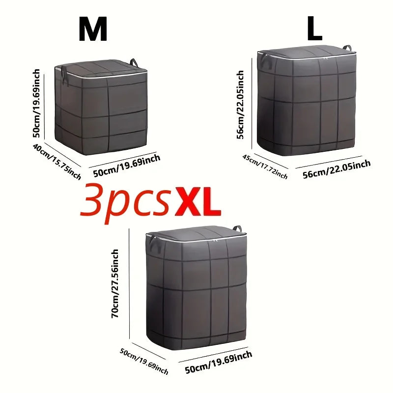 Large Foldable Clothes & Comforter Storage Bags (3-Pack)