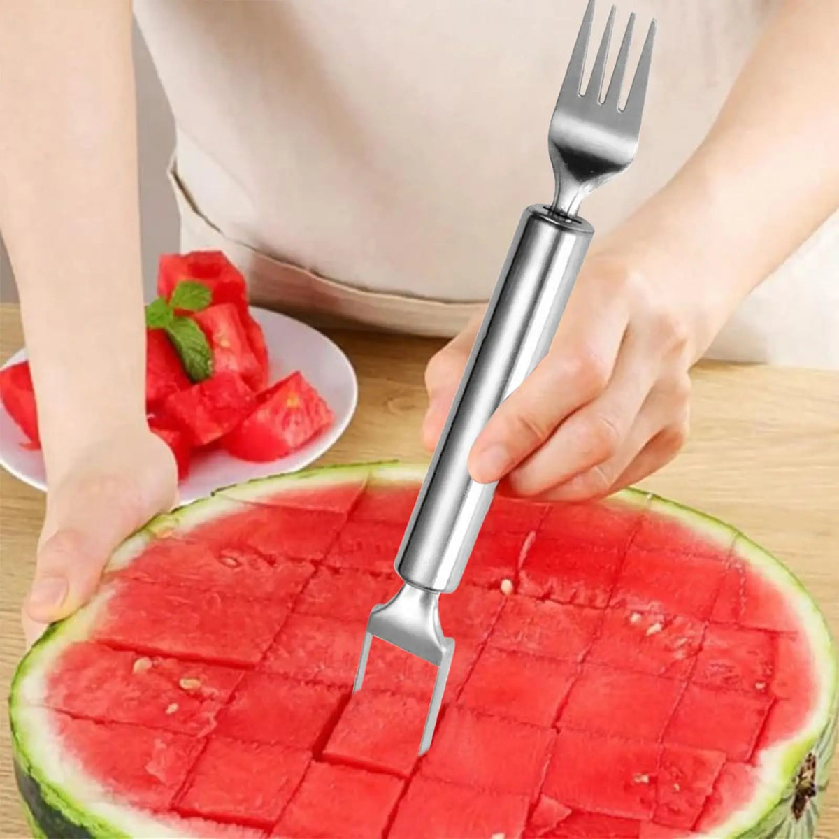 Watermelon Slicer & Serving Fork Set – 3-Piece Fruit Tool Kit