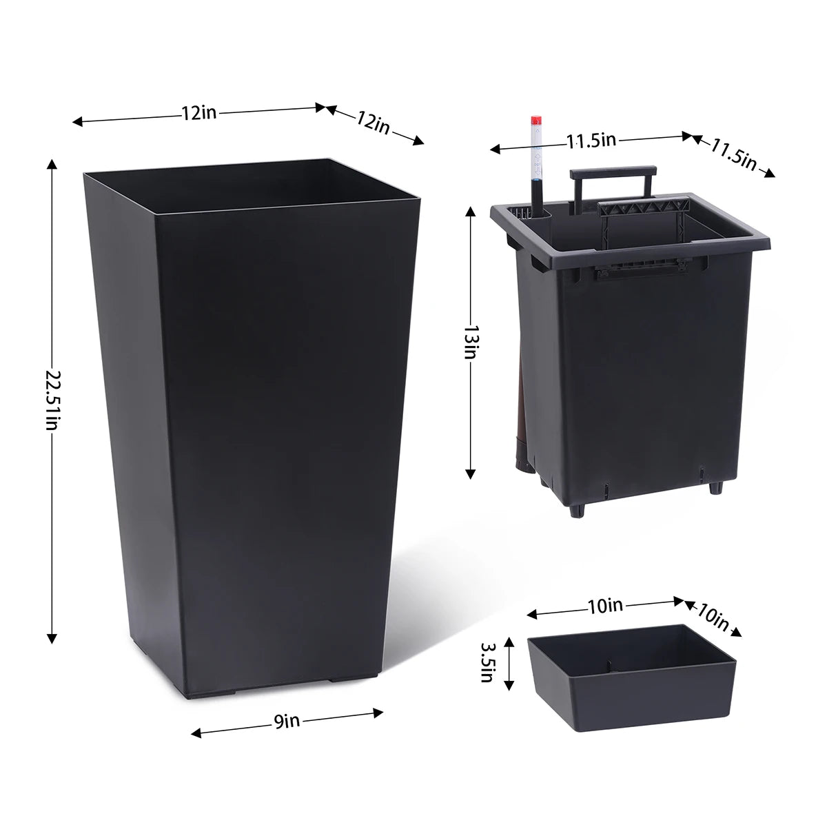 Modern Tall Outdoor Planters – Set of 2