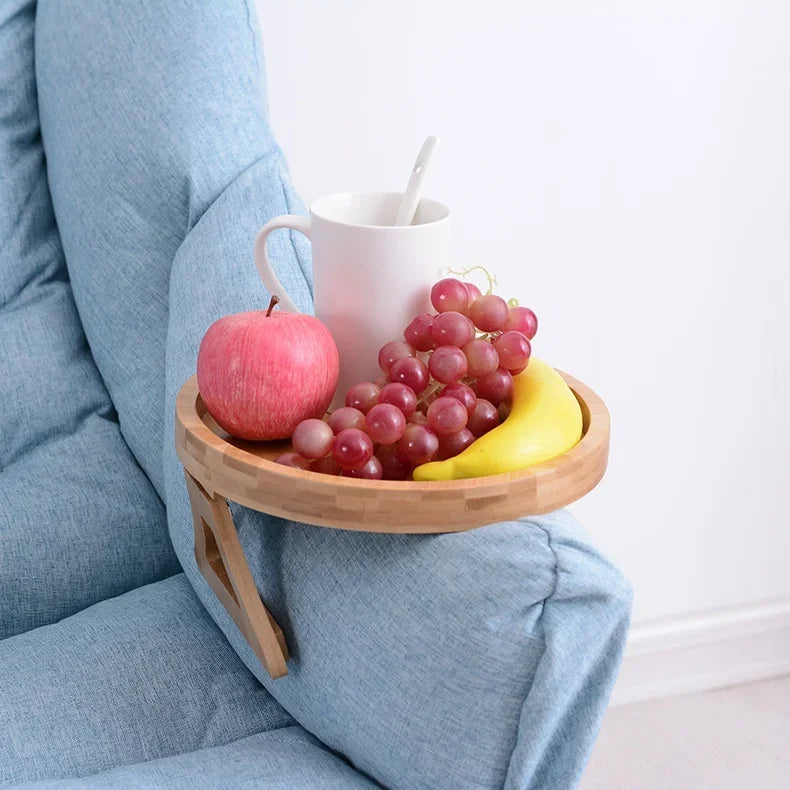 Wooden Sofa Armrest Tray – Clip-On Side Table