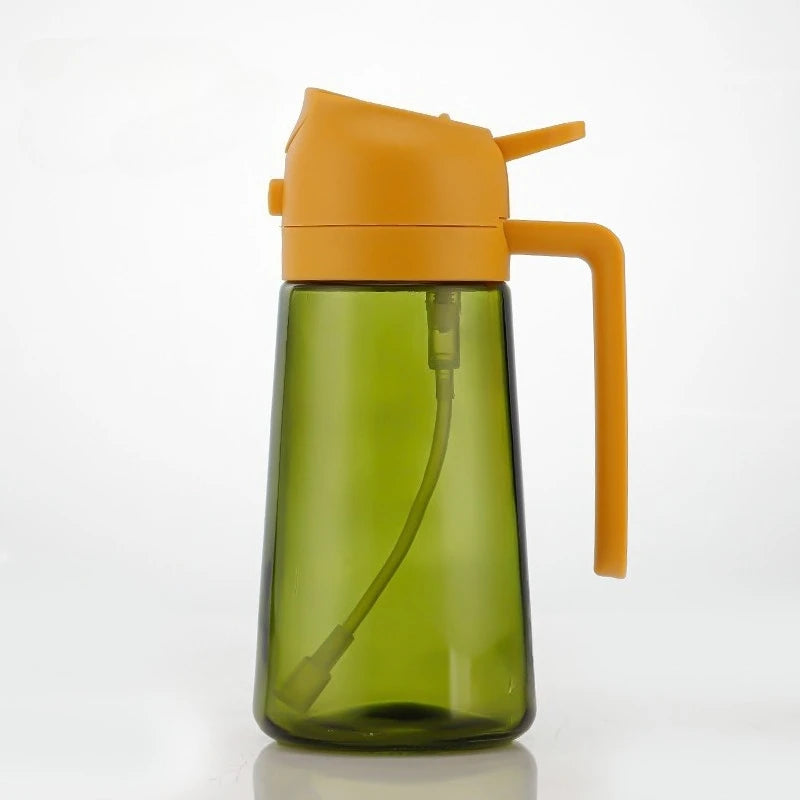 2-in-1 Glass Olive Oil Sprayer & Pourer Bottle (470 ml)