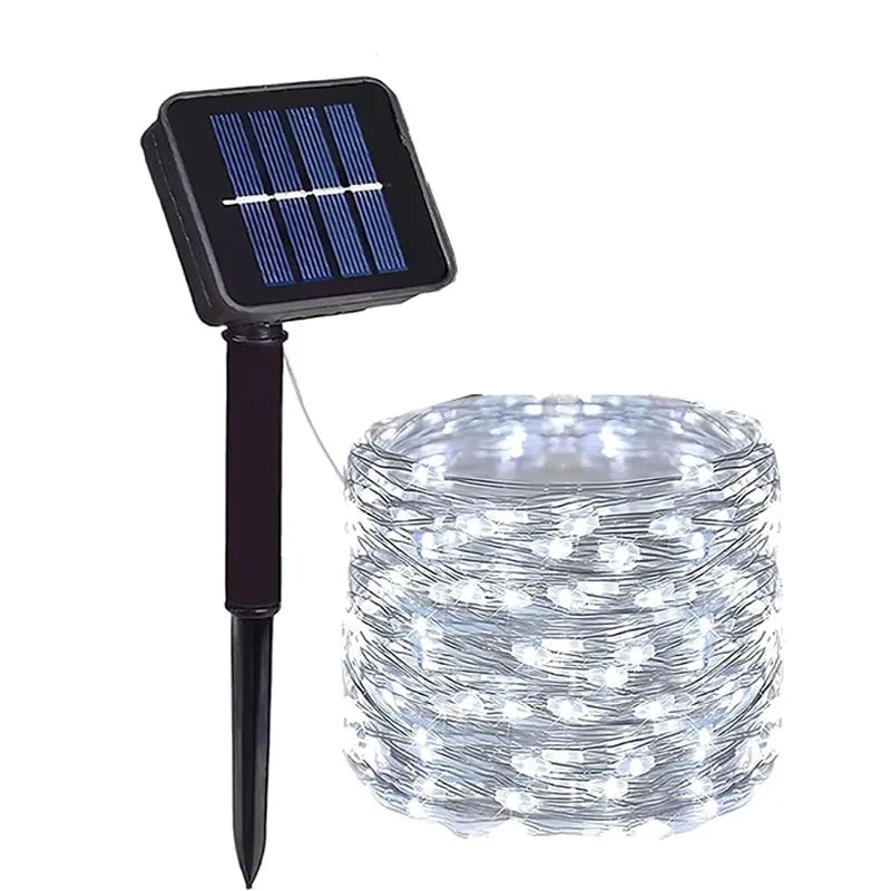Solar Fairy String Lights – 8 Modes Waterproof Copper Wire Lights for Patio, Garden & Trees