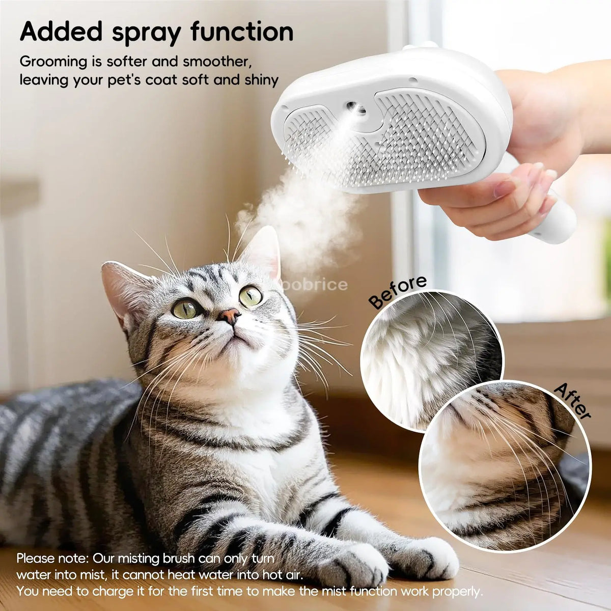 Steam Pet Grooming Brush