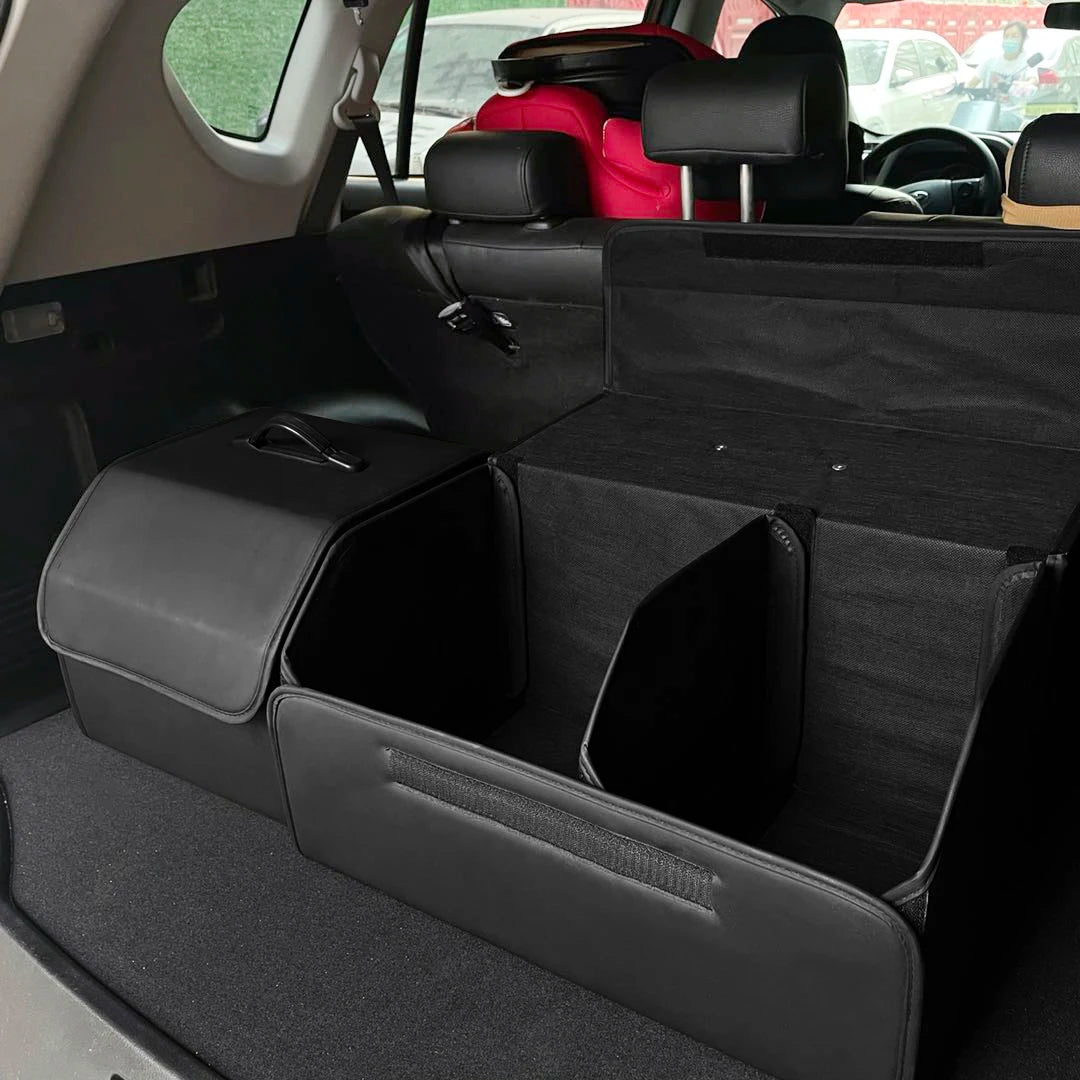 PU Leather Collapsible Trunk Storage Box with Lid - Large