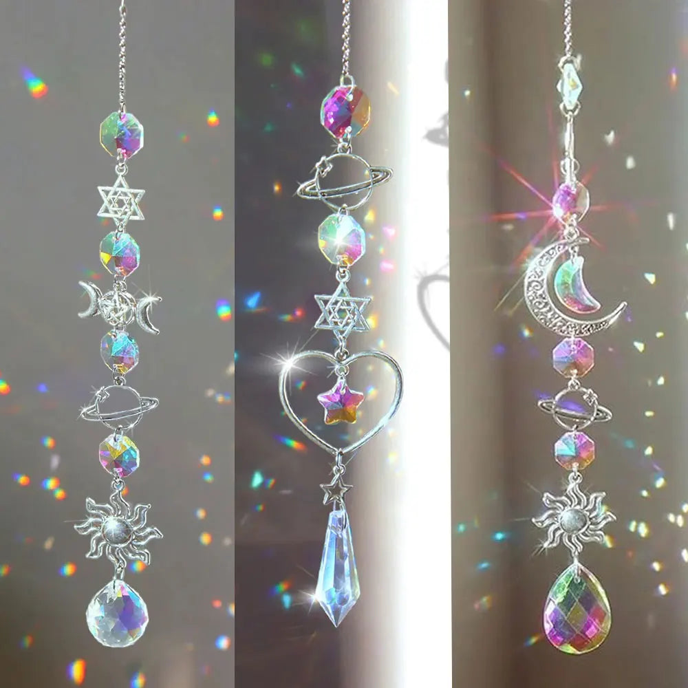 Crystal Sun Catcher – Hanging Rainbow Maker Prism for Window, Garden & Patio