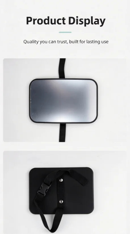 Shatterproof Back Seat Baby Mirror - Wide View, Headrest Strap
