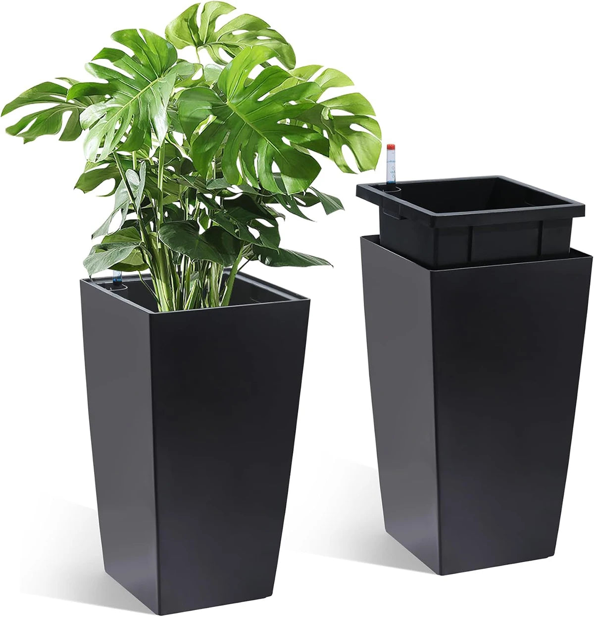 Modern Tall Outdoor Planters – Set of 2