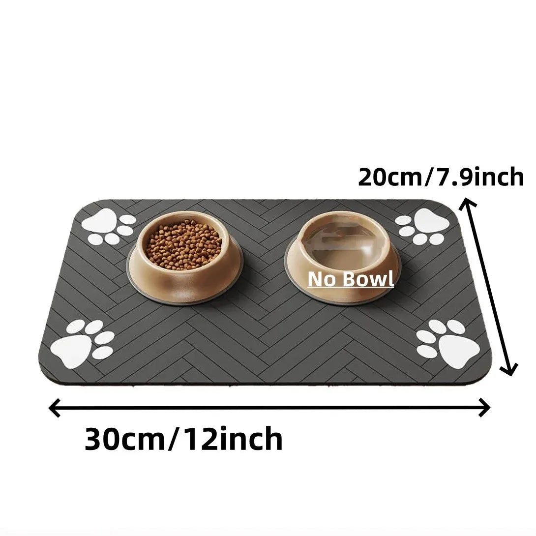 Absorbent Quick-Dry Pet Feeding Mat with Non-Slip Rubber Backing (1 Mat)