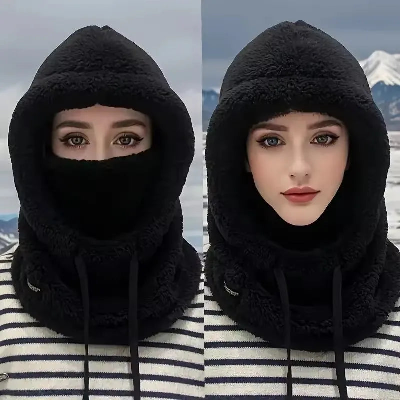Sherpa Fleece Winter Hood – Windproof Balaclava & Neck Warmer