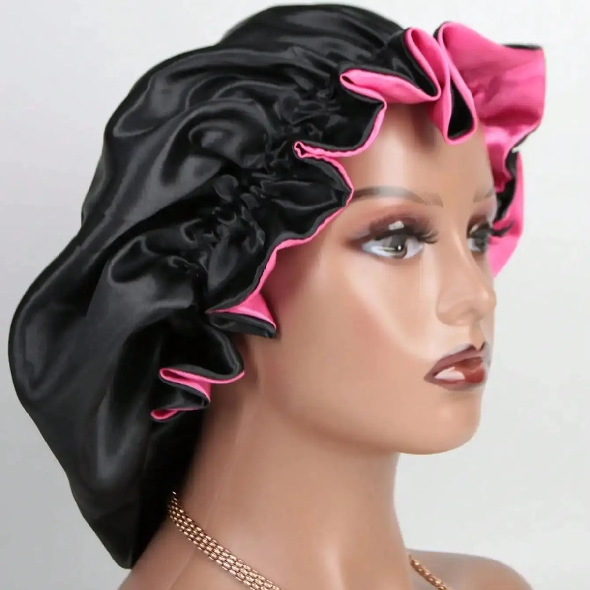 Reversible Double-Layer Satin Sleep Bonnet
