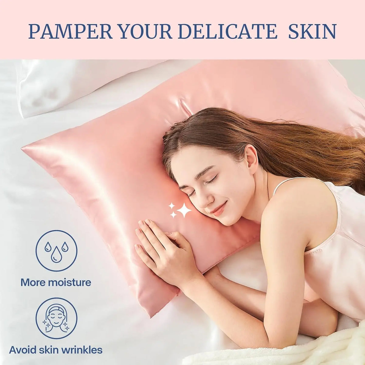 Satin Pillowcases for Hair & Skin, Set of 2 (Envelope Closure)