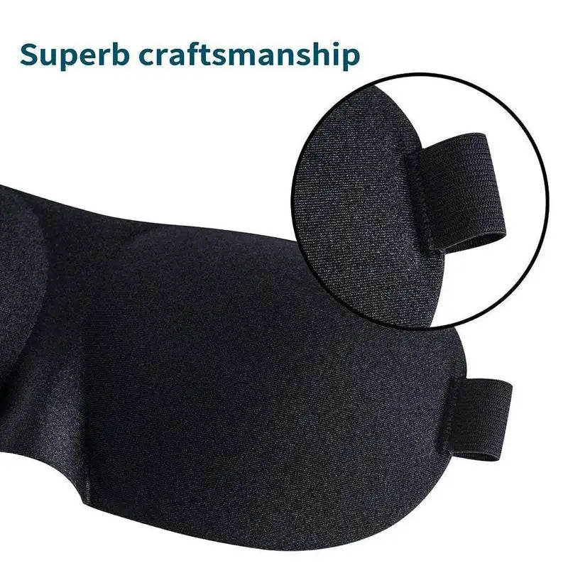 3D Contoured Sleep Mask - Zero Eye Pressure, Light Blocking